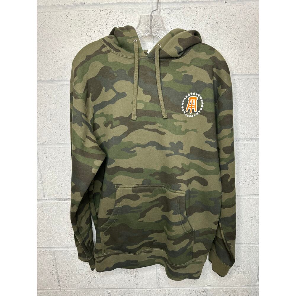 Barstool Sports Camo Green Star Long Sleeve Hoodie Men's Small